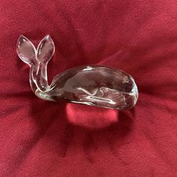 Glass Whale Paper Weight 5”