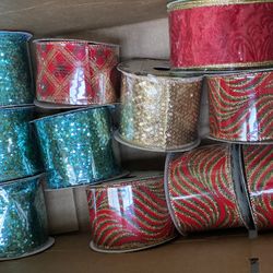 Dillards Holiday Ribbon - Lot Of 11 Rolls