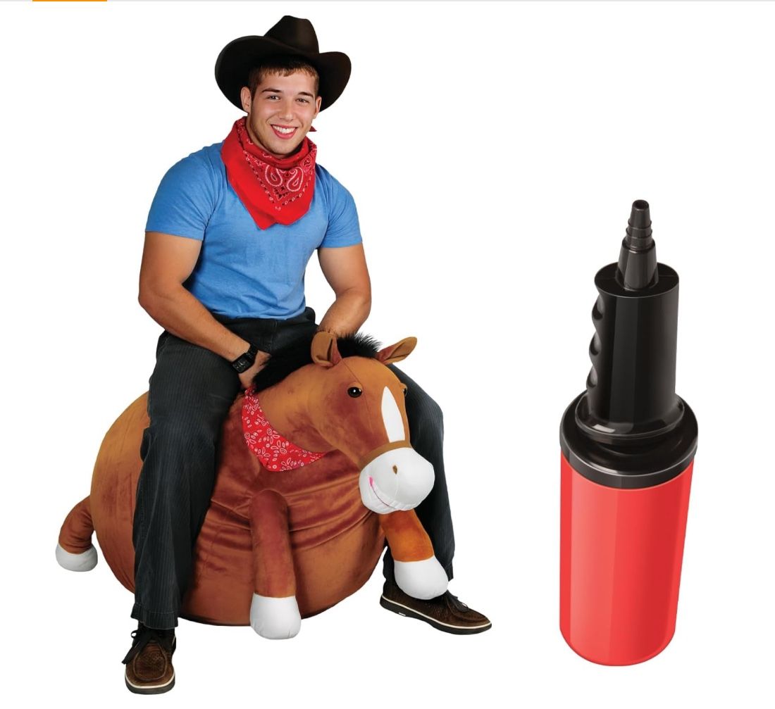 Hopper Ball for Adults Ages 13-101 | Hippity Hop | Jumping Hopping Ball | (Horse, Plush)