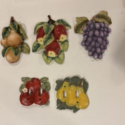 Ceramic/Porcelain Fruit Wall Plaques and Switch Plates 