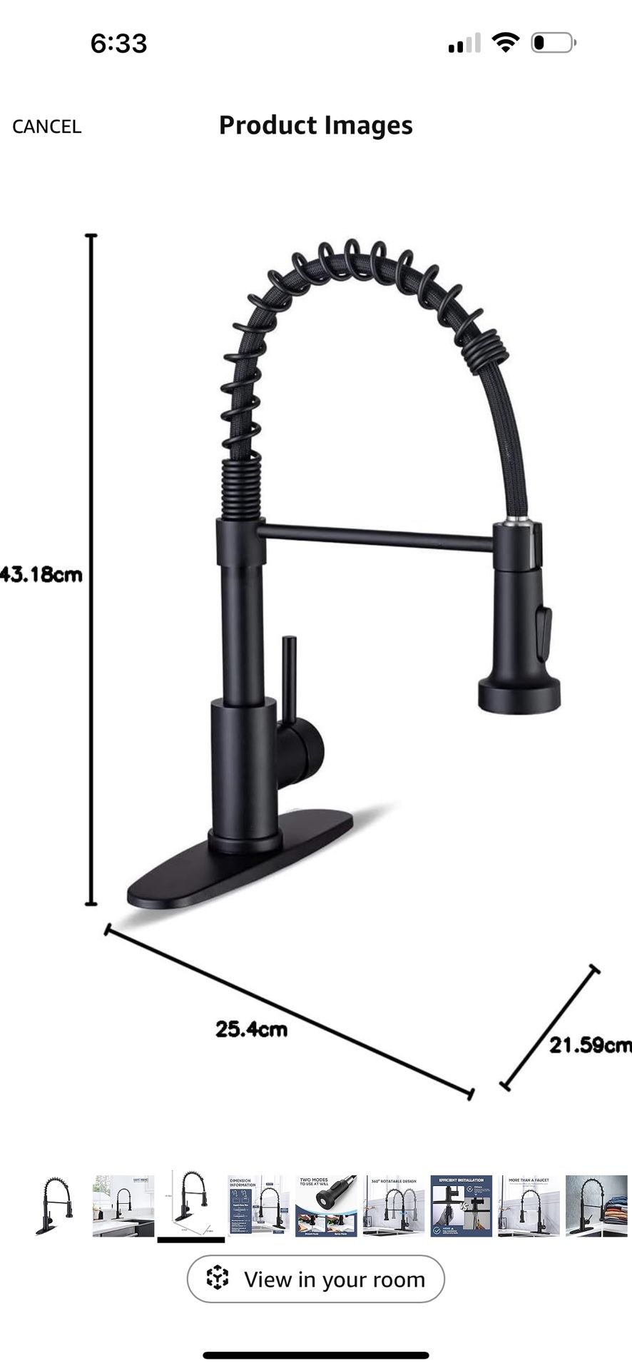 Kitchen Faucet, Kitchen Faucets with Pull Down Sprayer Sus304 Stainless Steel Matte Black Industrial Single Handle One Hole Or 3 Hole Faucet for Farmh