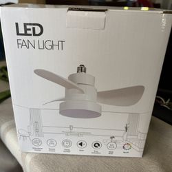 LED Ceiling Fan Light with Remote – E26 Base, 3-Speed, Quiet & Energy Efficient (New)