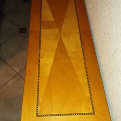 Vintage Solid Maple 🍁 Wood Table with Inlay.  Long Rectangular 