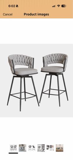 New in box 2 Counter Height Bar Stools Set of 2, Modern Counter Stool Velvet Barstools with Back, 26 inch Seat Height Island Stools Countertop Comfort