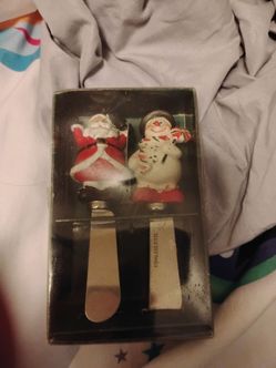 Christmas Santa & Snowman Stainless Steel Spreader Set