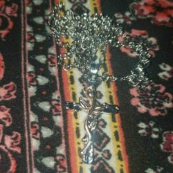 Flower Plant Cross Pendant
And Chain