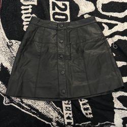 Black Pleather Free People Skirt 