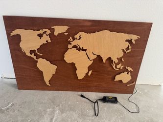 Wall Art: LED world map