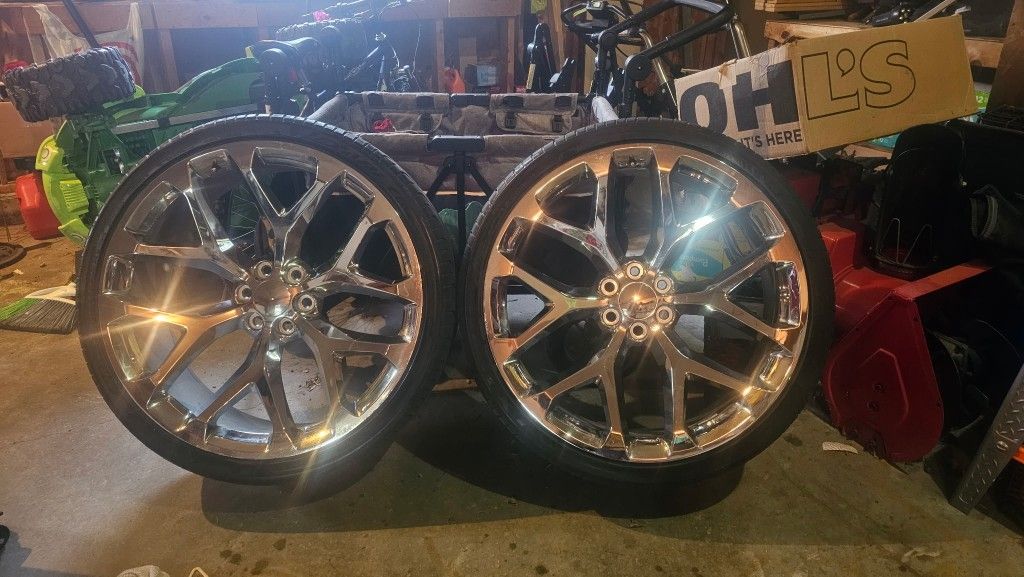 26 Inch Chrome Snowflake Rims And Tires