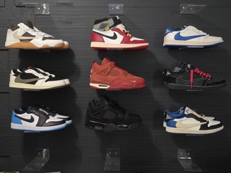Selling my sneaker collection shoes Nike Air Union Jordan 4 and 1 Travis Scott All Size 9 El Paso