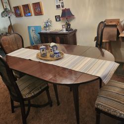 Thomasville Solid Walnut Table And Chairs