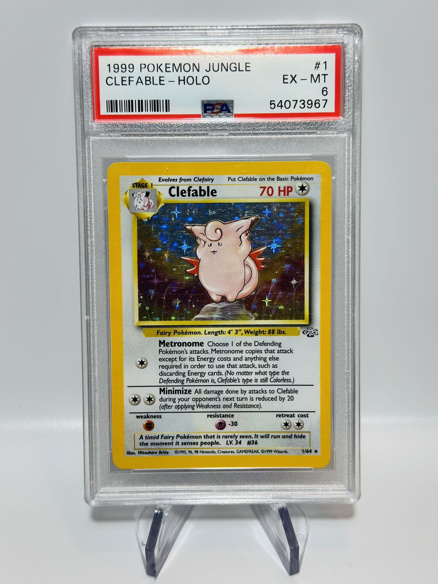 Pokemon Clefable Holo #1 Jungle PSA 6 