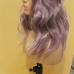Short Purple Wavy Wig