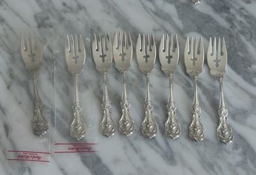 8 Reed & Barton FRANCIS I Sterling Silver Salad Forks No Mono 321 Grams