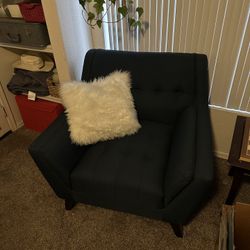 2 Identical Navy Blue Chairs