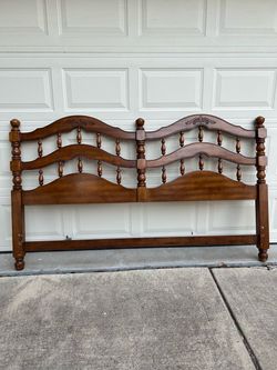 Vintage Thomasville King Size Headboard Solid Wood Maple Finish