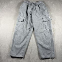 Pro Club Sweatpants Men's S Gray Fleece Heavyweight Cargo Pockets Y2K #2000
