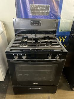 WHIRLPOOL GAS STOVE 30”WIDE IN BLACK