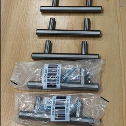 Cabinet Handles. Size 4-1/2”. New. Center To Center 2-1/2”. Heavy And Strong. Good Quality. Screws. Total 39 Pieces. Each $2