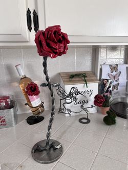 Metal Rose Sculpture 