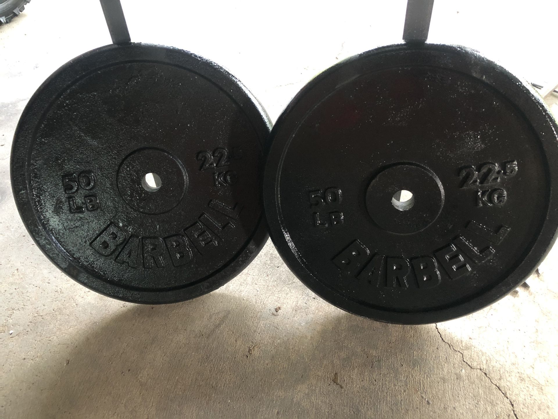 Pair of 50lb weights priced to sale quick.First come first served.Message when ready to pick them up.I will not hold them.