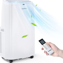 COSTWAY Portable Air Conditioner 9000 BTU, 3 in 1 Air Cooler with Fan & Dehumidifier, Quiet AC Unit Cools Rooms up to 350 sq.ft, 