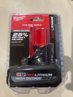 Milwaukee battery m12 red lithium high output xc5.0