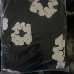 Black N White Denim Tear Hoodie 