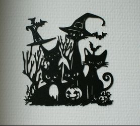 Halloween Black Cat Wall Hanging 3D Printed Silhouette Decor