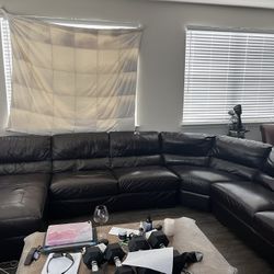 Brown Leather couch 