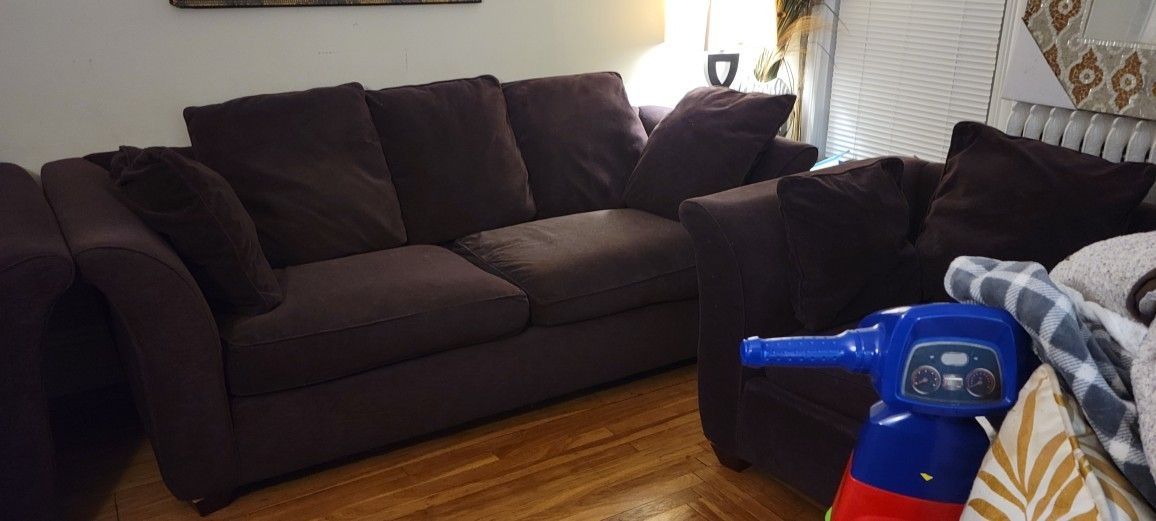 Purple Couch Set- For Non Sectional Lovers