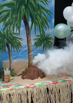 Gender Reveal Volcano Party decor