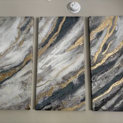 40x60 Canvas Gold And Gray