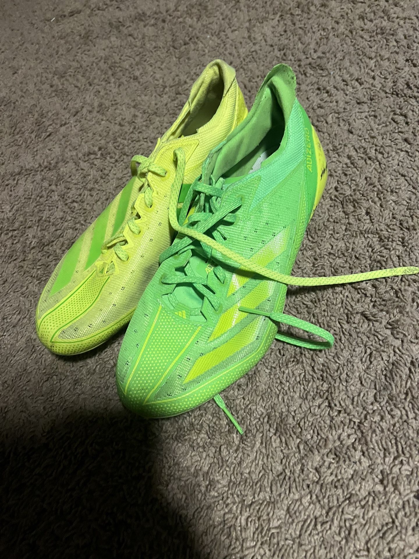 Lemon Lime Adizero Football Cleats Size 10.5