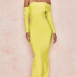 Draped Shoulder Maxi Dress