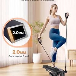 Steppers for Exercise at Home, Adjustable Pedal Height Stair Steppers with Resistance Bands for Home Fitness, Mini Steppers with 330LBS Loading Bearin