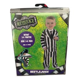 Beetlejuice Infant  Costume 3-6 Months
