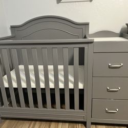 Gray Mini Crib