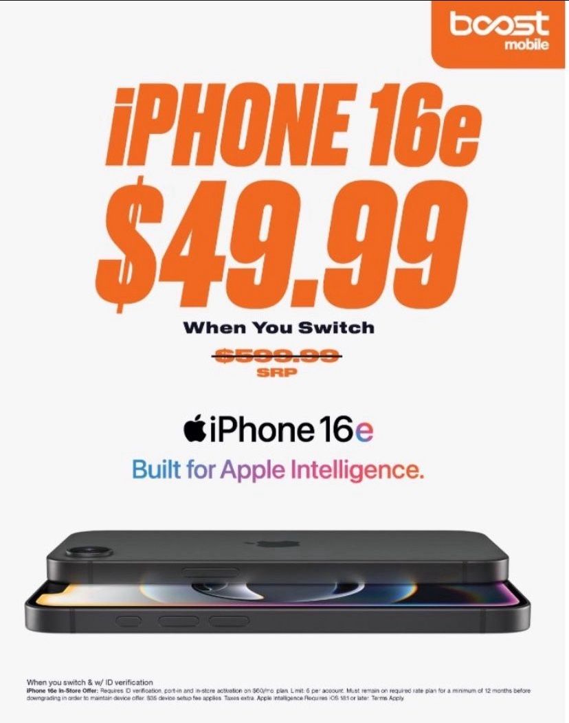 NEW iPhone 16e 💲49.99