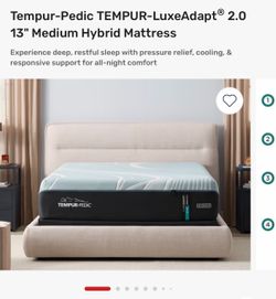 Experience ultimate pressure relief with ergonomic support for the sleep you need on the TEMPUR-LuxeAdapt® Medium Hybrid Mattress. The layer of adapta