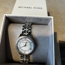 Michael Kors Women’s Silver Watch w/ Crystals – Like New + Original Box