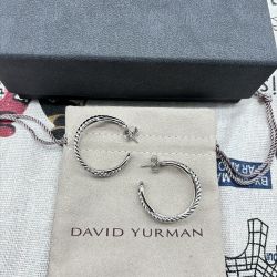  Crossover Hoop Earrings in Sterling Silver 