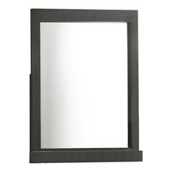 Acme Furniture Lantha Wooden Frame Beveled Edge Mirror in Gray Oak Gray Oak - 42.6"L x 1.5"W x 39.3"H