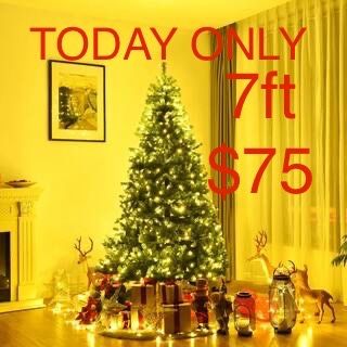Costway-7-ft Pre-Lit Artificial Christmas Tree with 500LED Lights CM20680