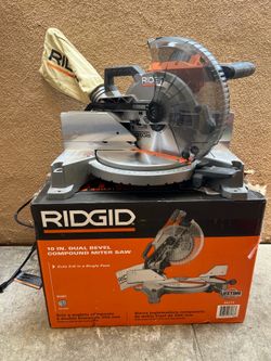 RIDGID 15 Amp 10 in. Corded Dual Bevel Miter Saw with LED Cut Line Indicator