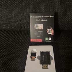 Wireless CarPlay adapter for iPhone, converts wired CarPlay to wireless, mini size with USB and USB-C/Type-C extension cable, stable and lag-free car 