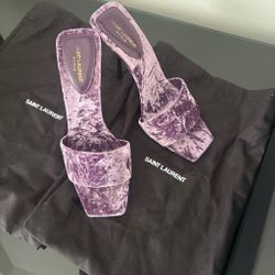 Saint Laurent Velvet Slides