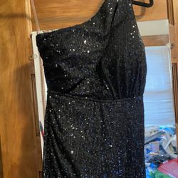 Black Sequins Prom dress