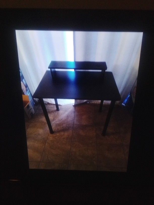 New Desk/Table 27.5"X 36" With Monitor Stand, Black
