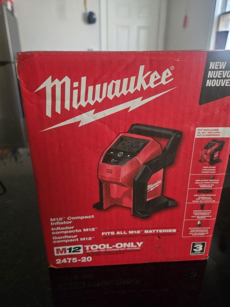 Milwaukee Compact Inflator W/ Charger And Battery